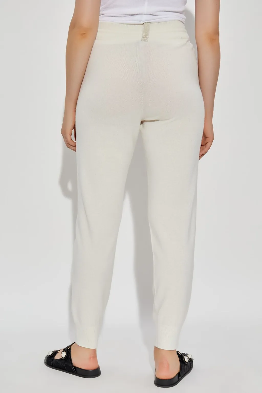 Tapered Drawstring Knitted Jogging Trousers