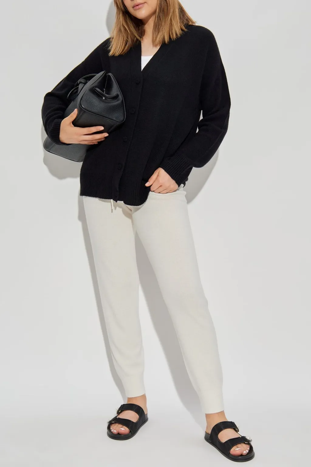 Tapered Drawstring Knitted Jogging Trousers