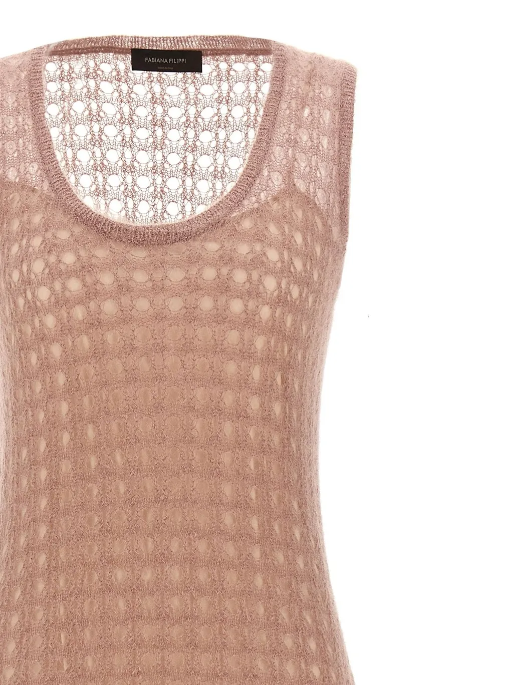 Crewneck Sleeveless Crochet Dress