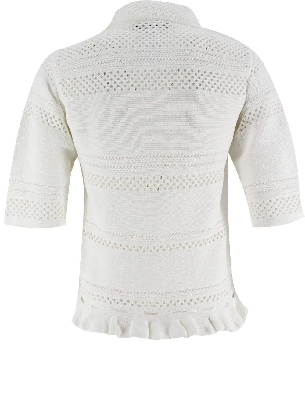 Ruffled Edge Buttoned Cardigan