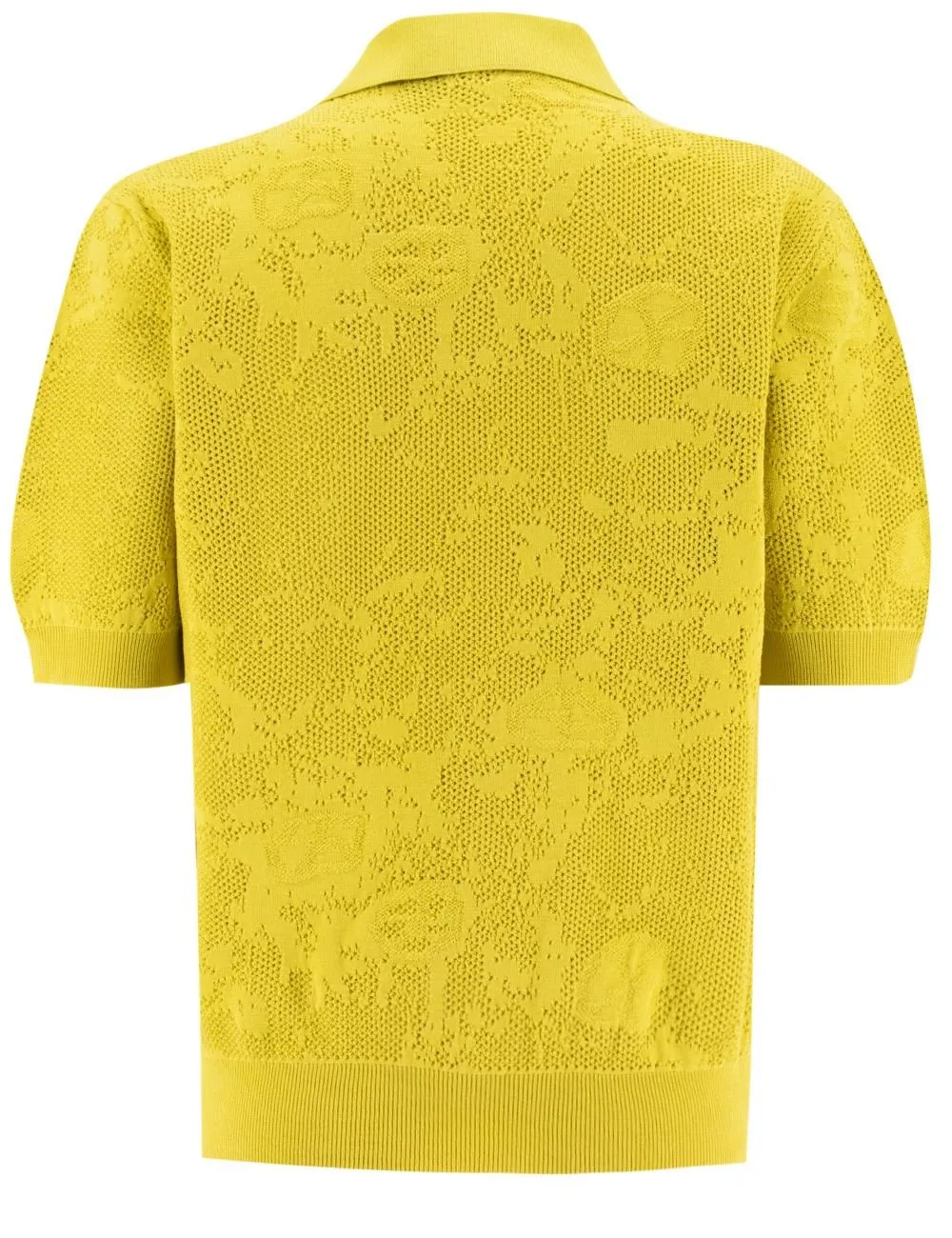 Floral-Motif Knitted Polo Shirt