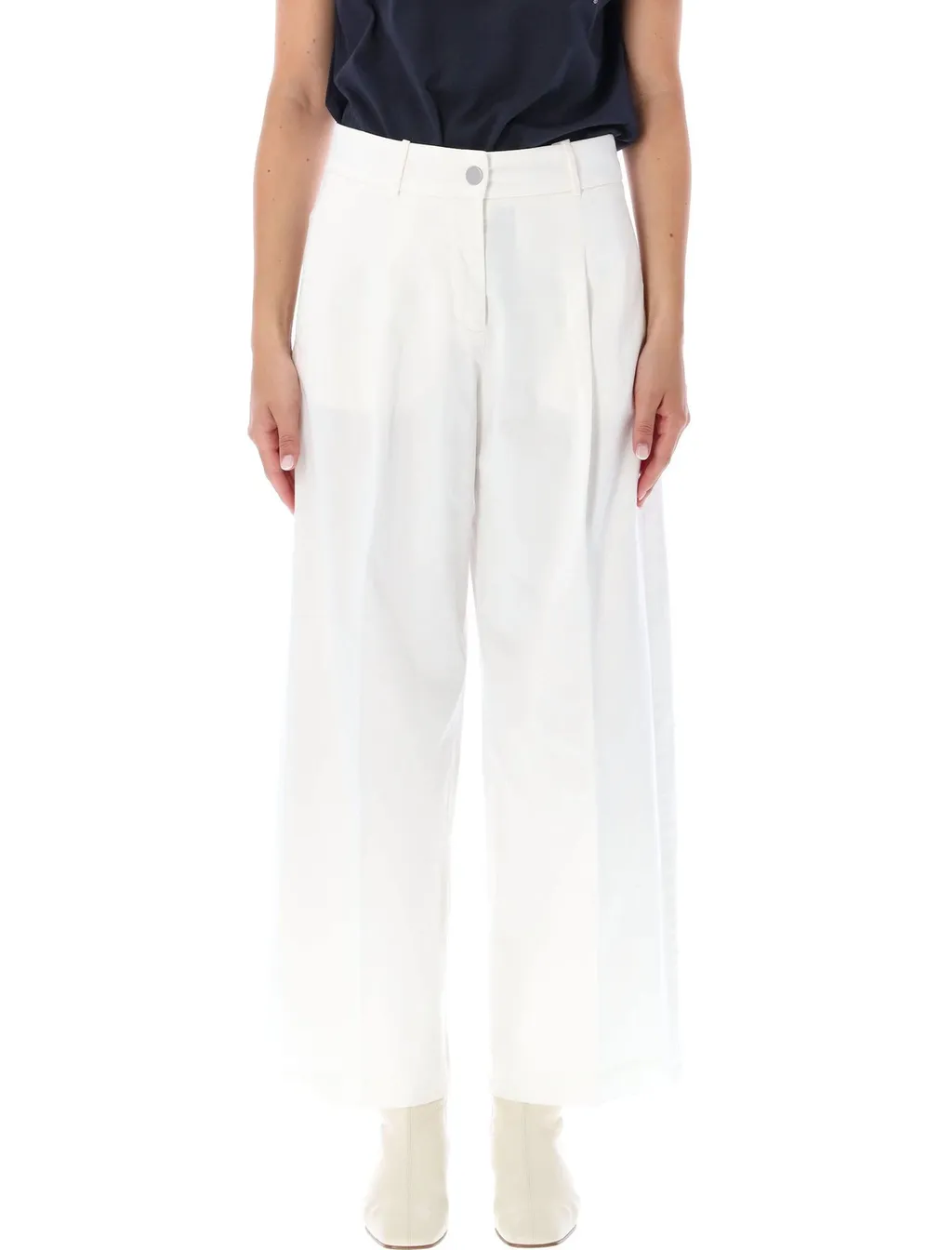 Wide-Leg Cropped Trousers