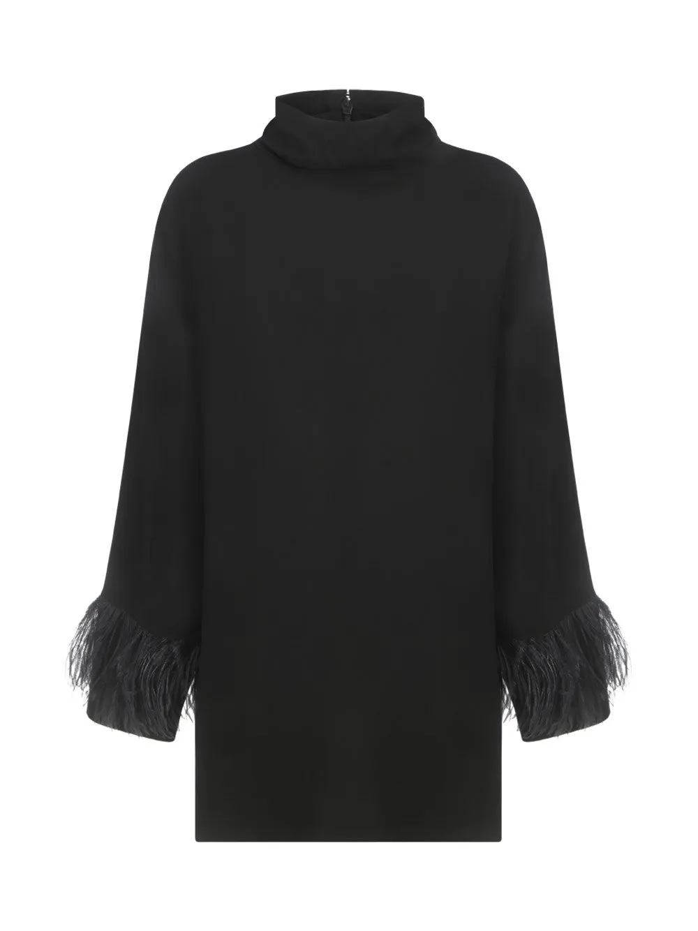 Fringe Detailed Mock Neck Top