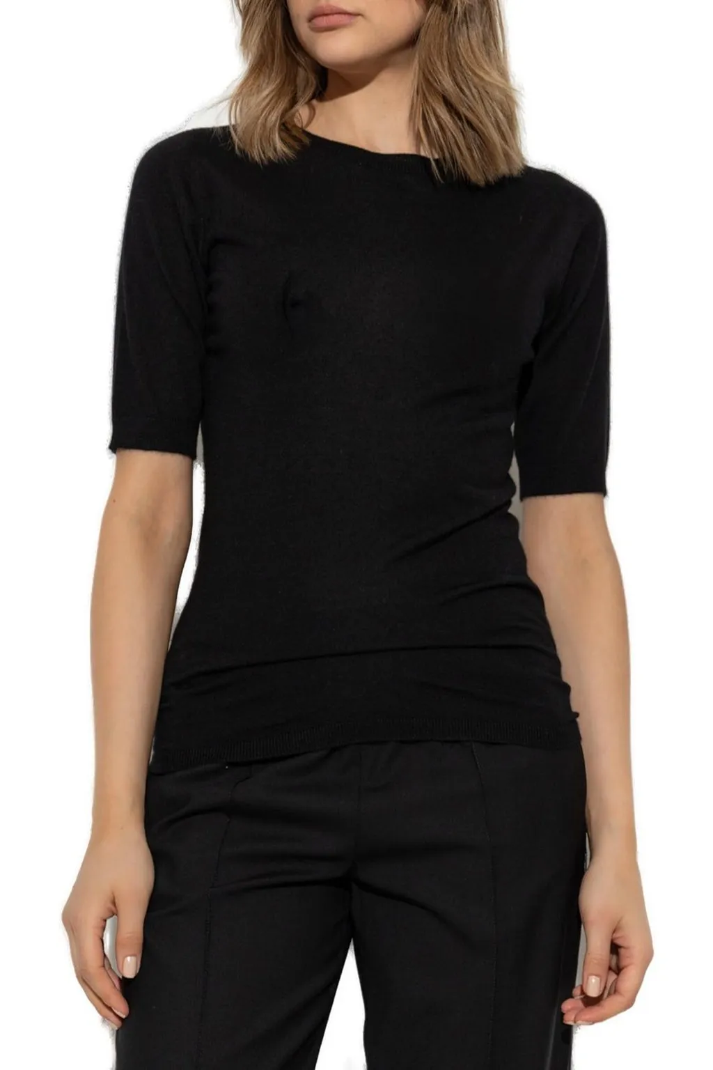 Short-Sleeved Knitted Sweater