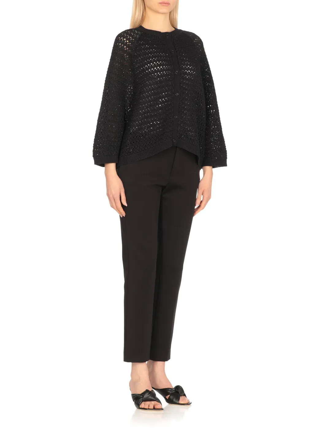 Open Knit Cardigan Sweater