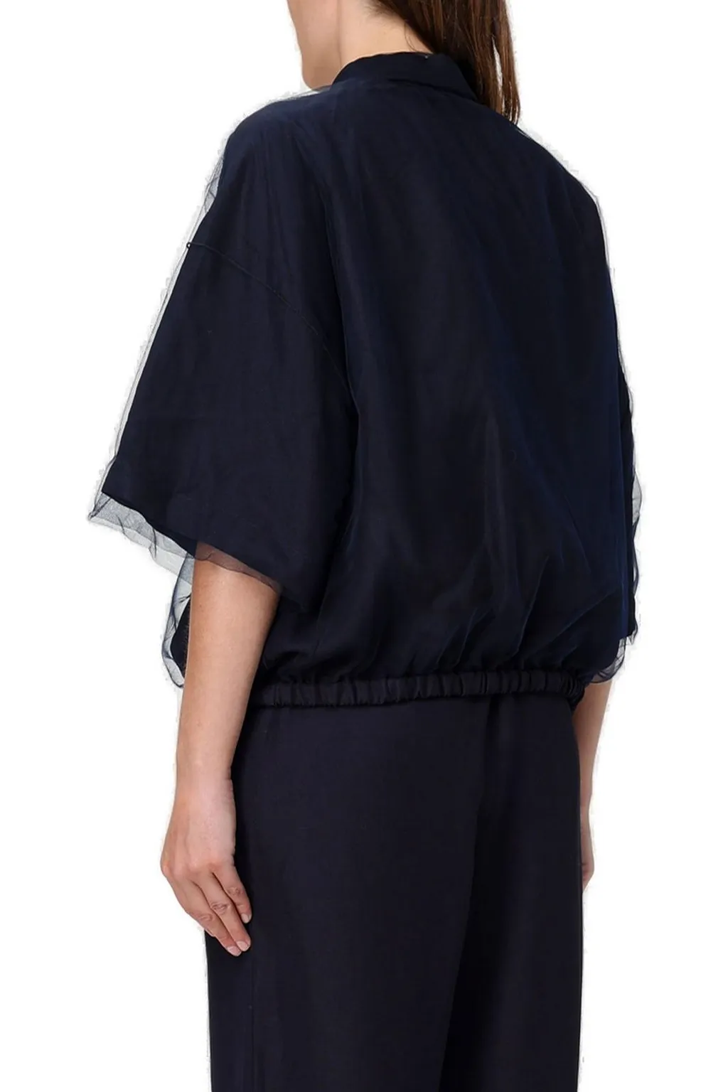 Drawstring Cropped Shirt