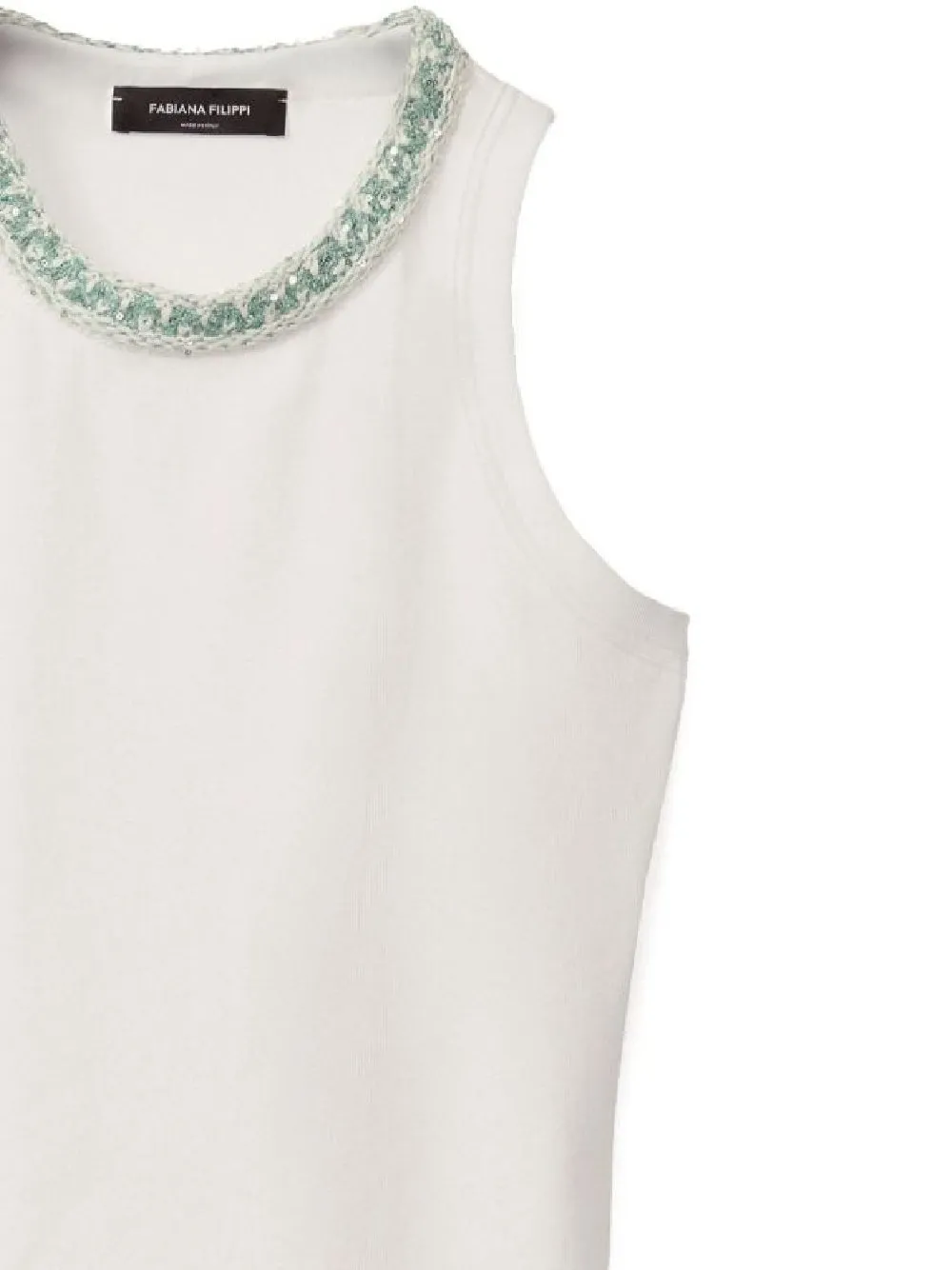 Embellished Neck Tank Top
