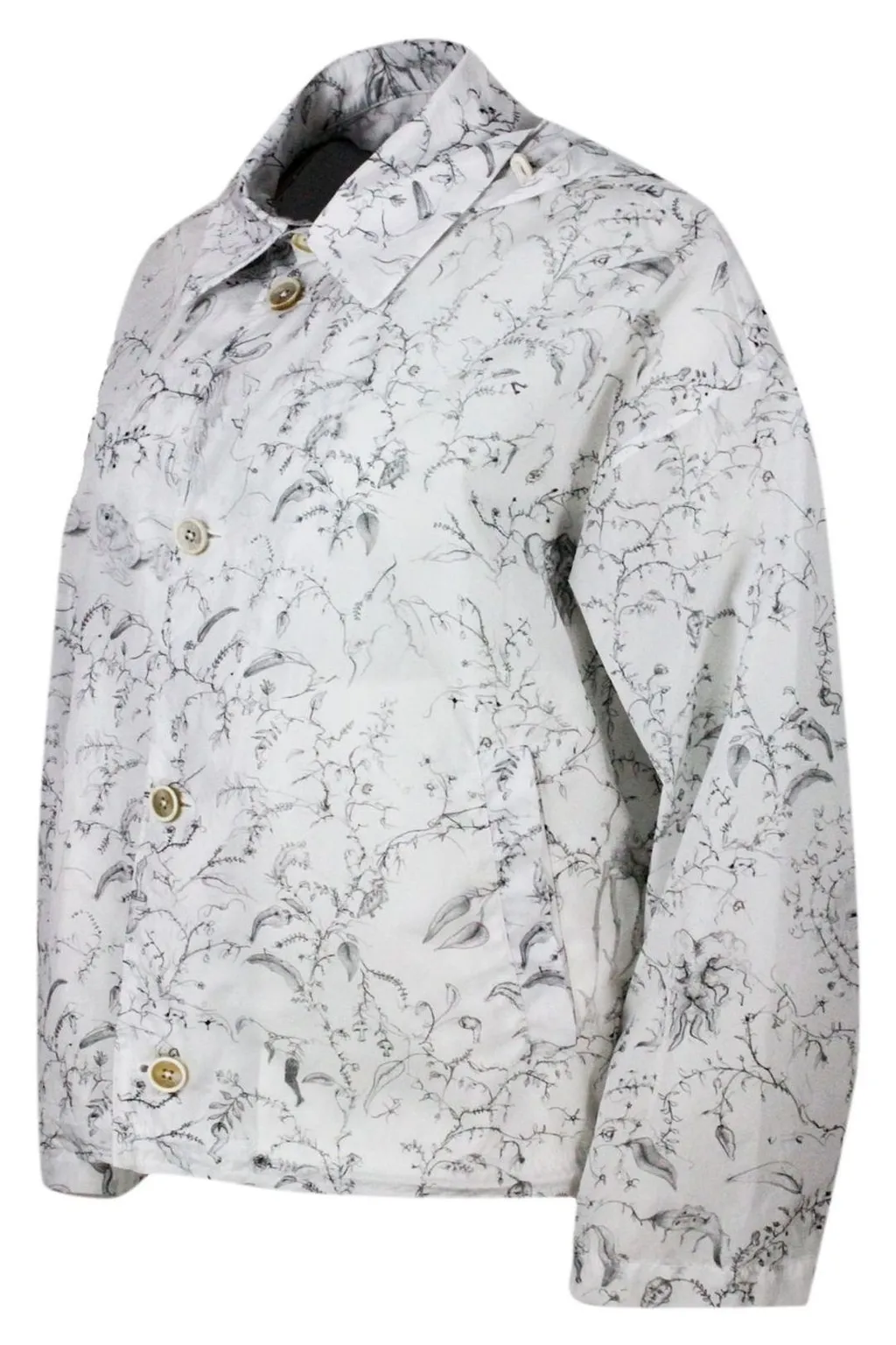 Printed Buttoned Jacket