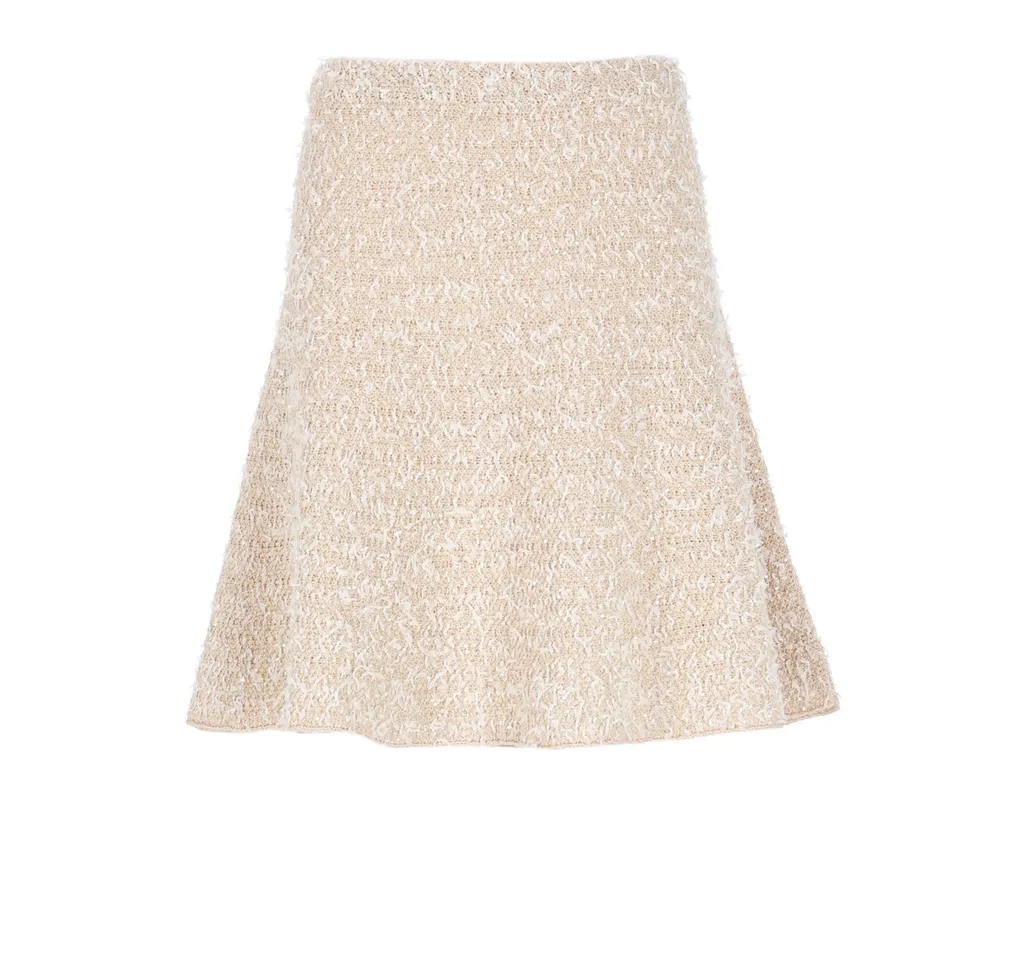 Tweed Flared Knit Skirt