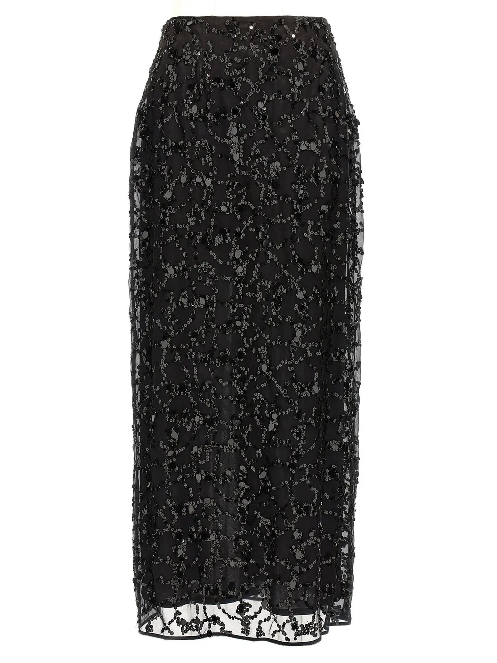 Sequin Embroidered Organza Pencil Skirt