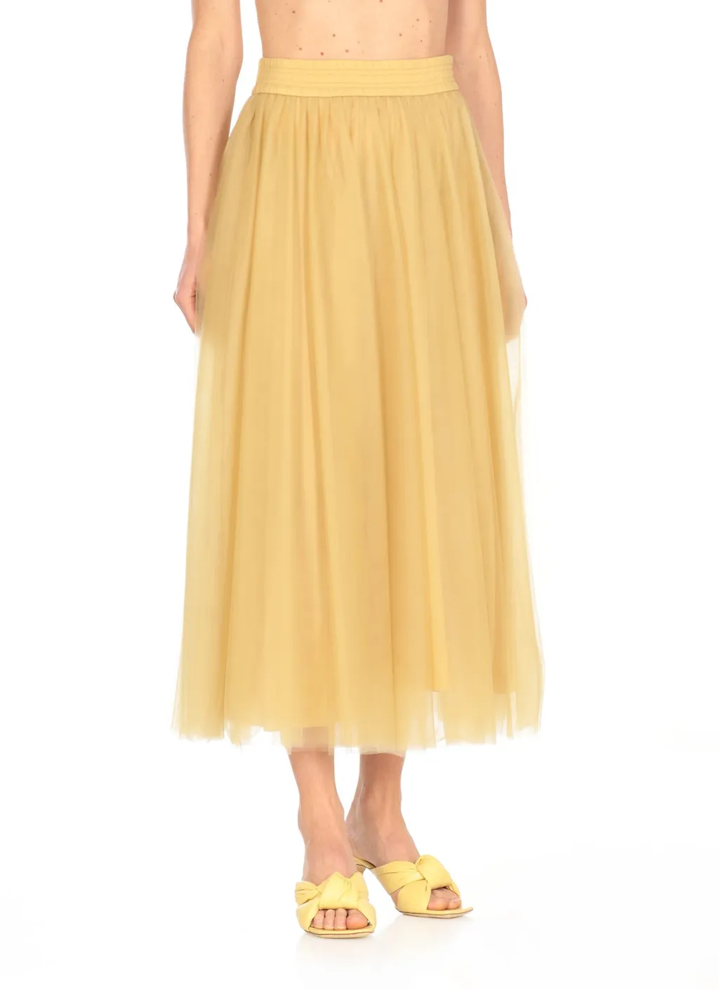 Tulle Wide Midi Skirt