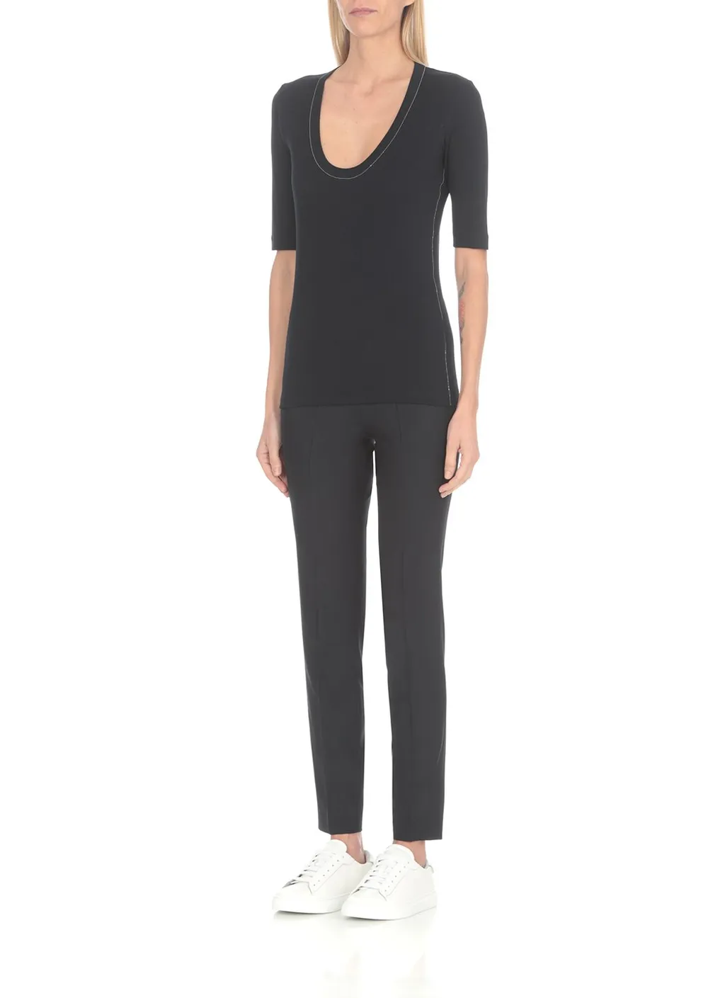 U-Neck Embellished T-Shirt