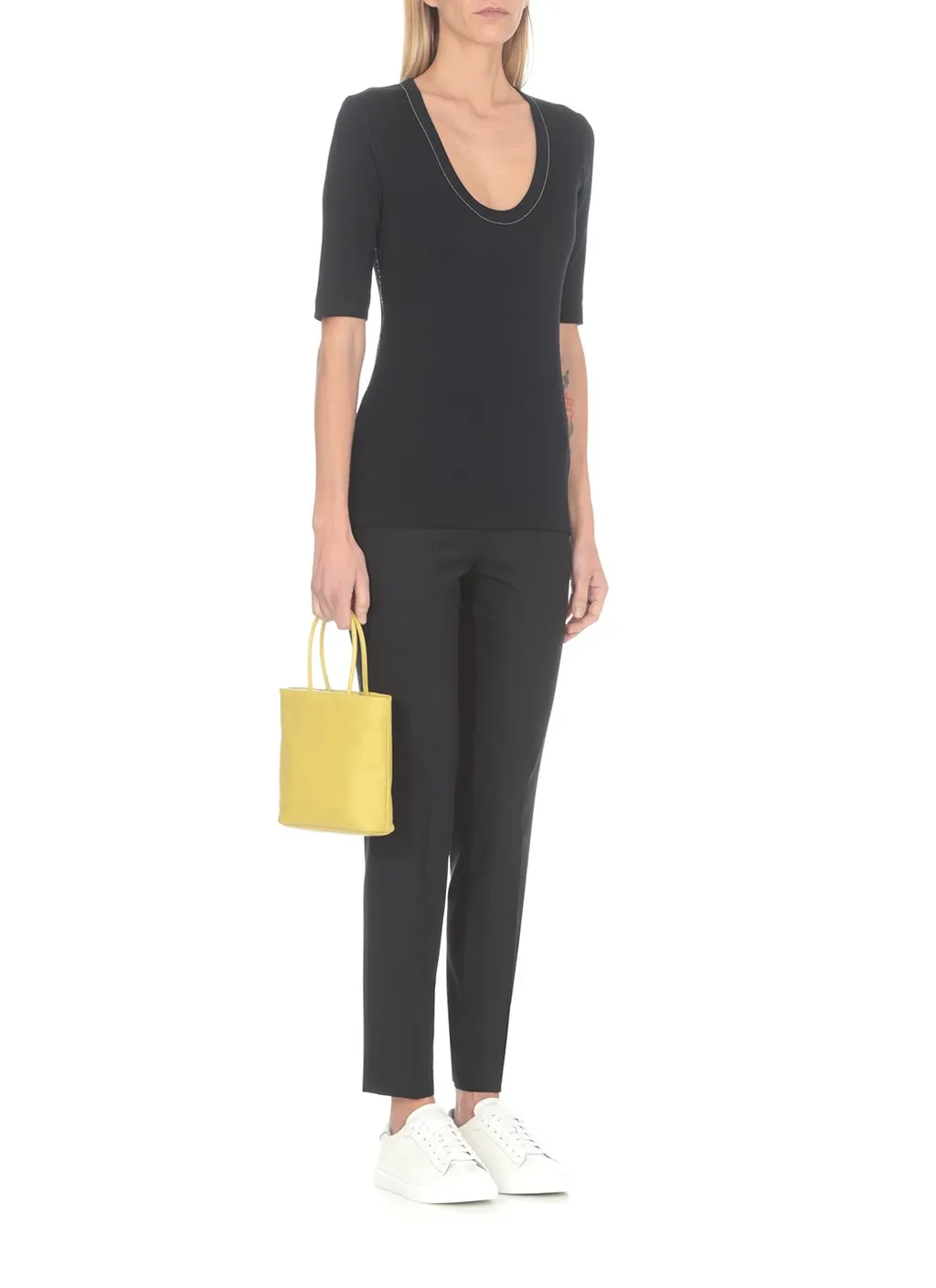 U-Neck Embellished T-Shirt