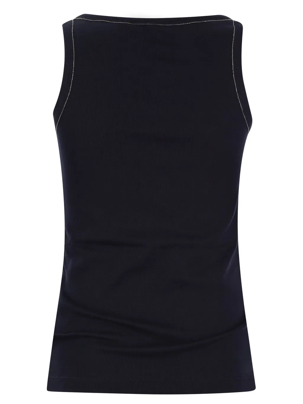 Bead Embellished Ribbed Tank Top
