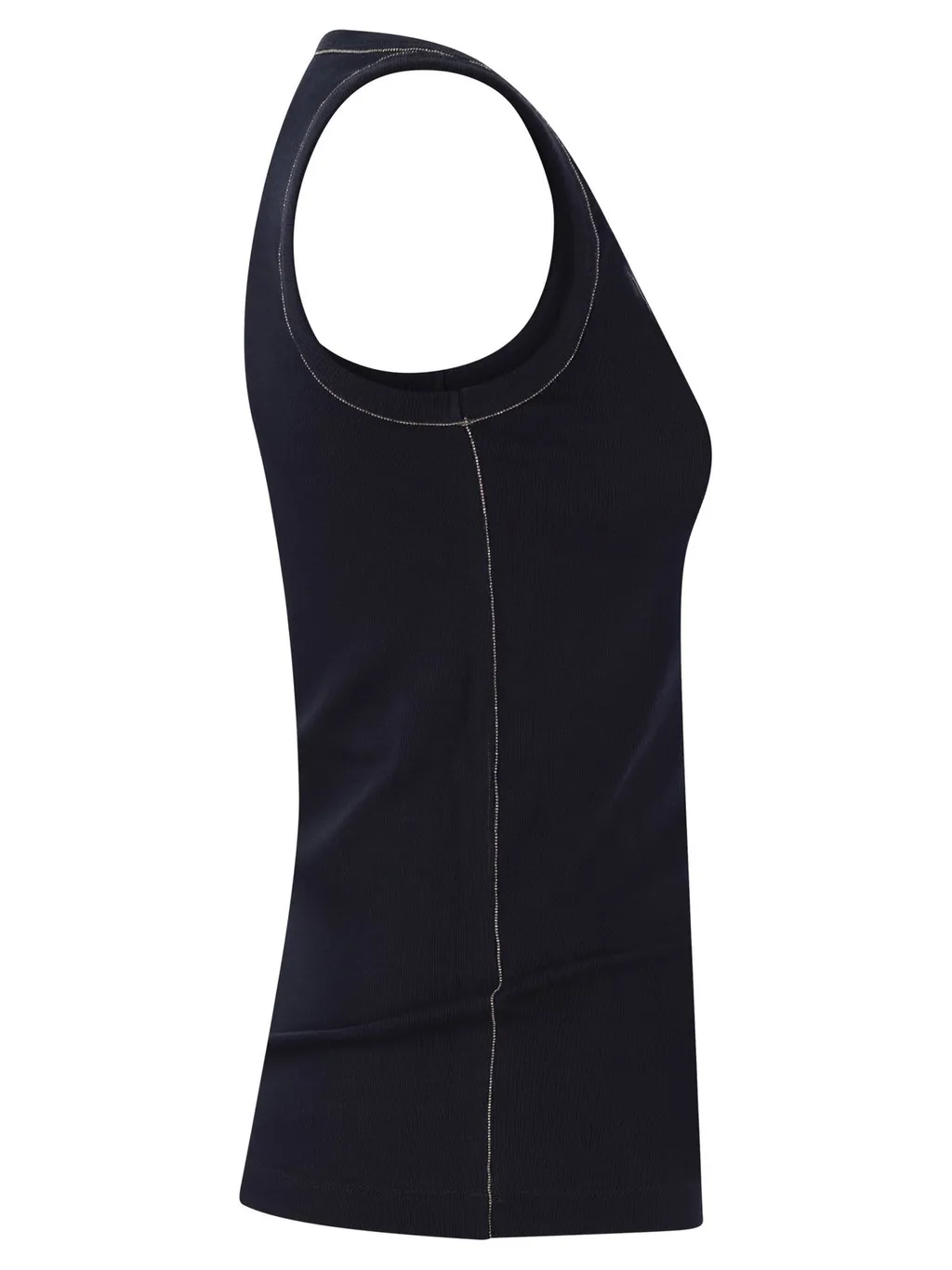 Bead Embellished Ribbed Tank Top