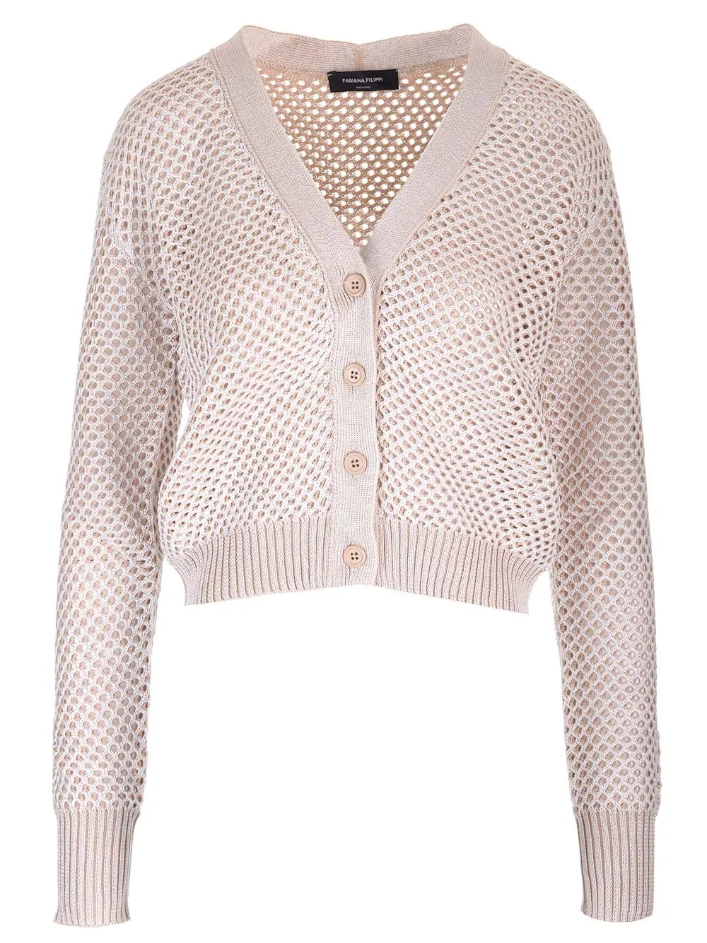 Long-Sleeved V-Neck Knitted Cardigan