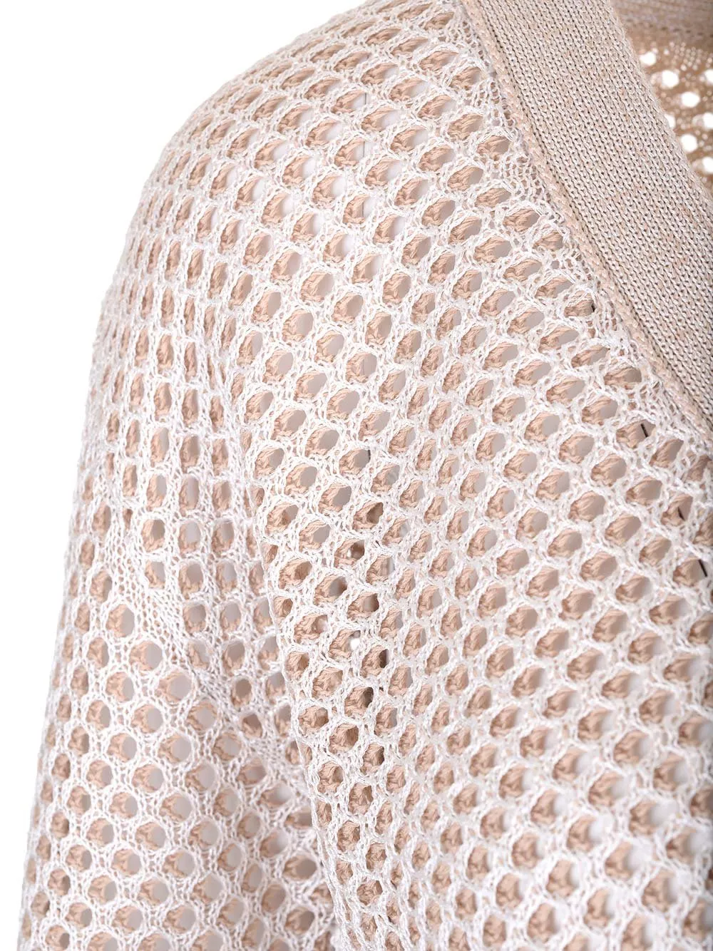 Long-Sleeved V-Neck Knitted Cardigan