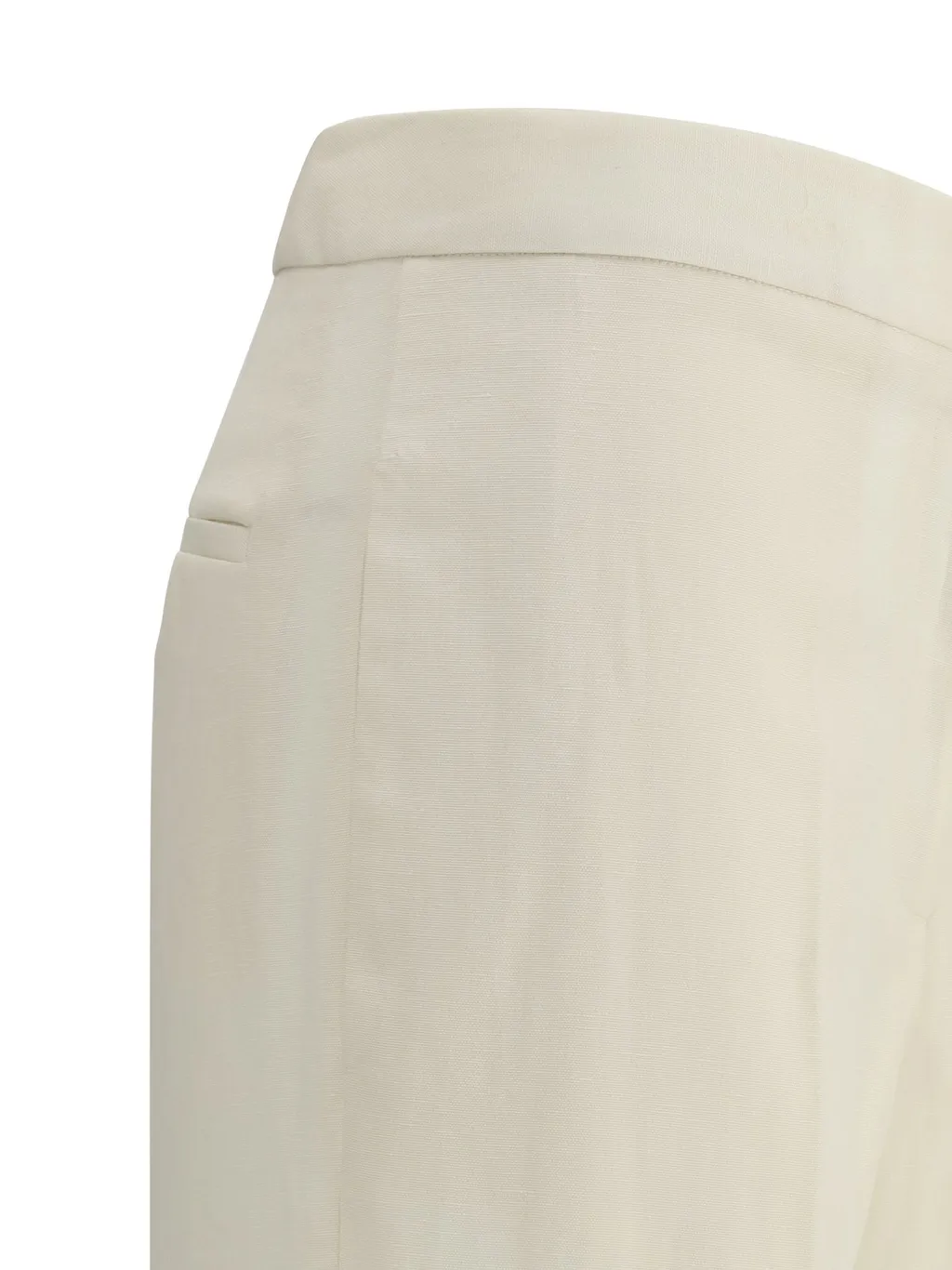 Straight-Leg Pleated Detail Trousers