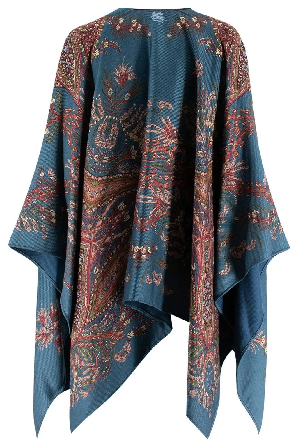 Paisley-Printed Tassel-Detailed Poncho