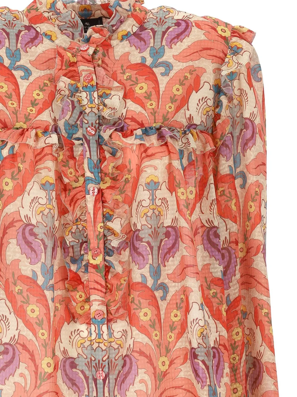 Floral Printed Ruffled Shirt