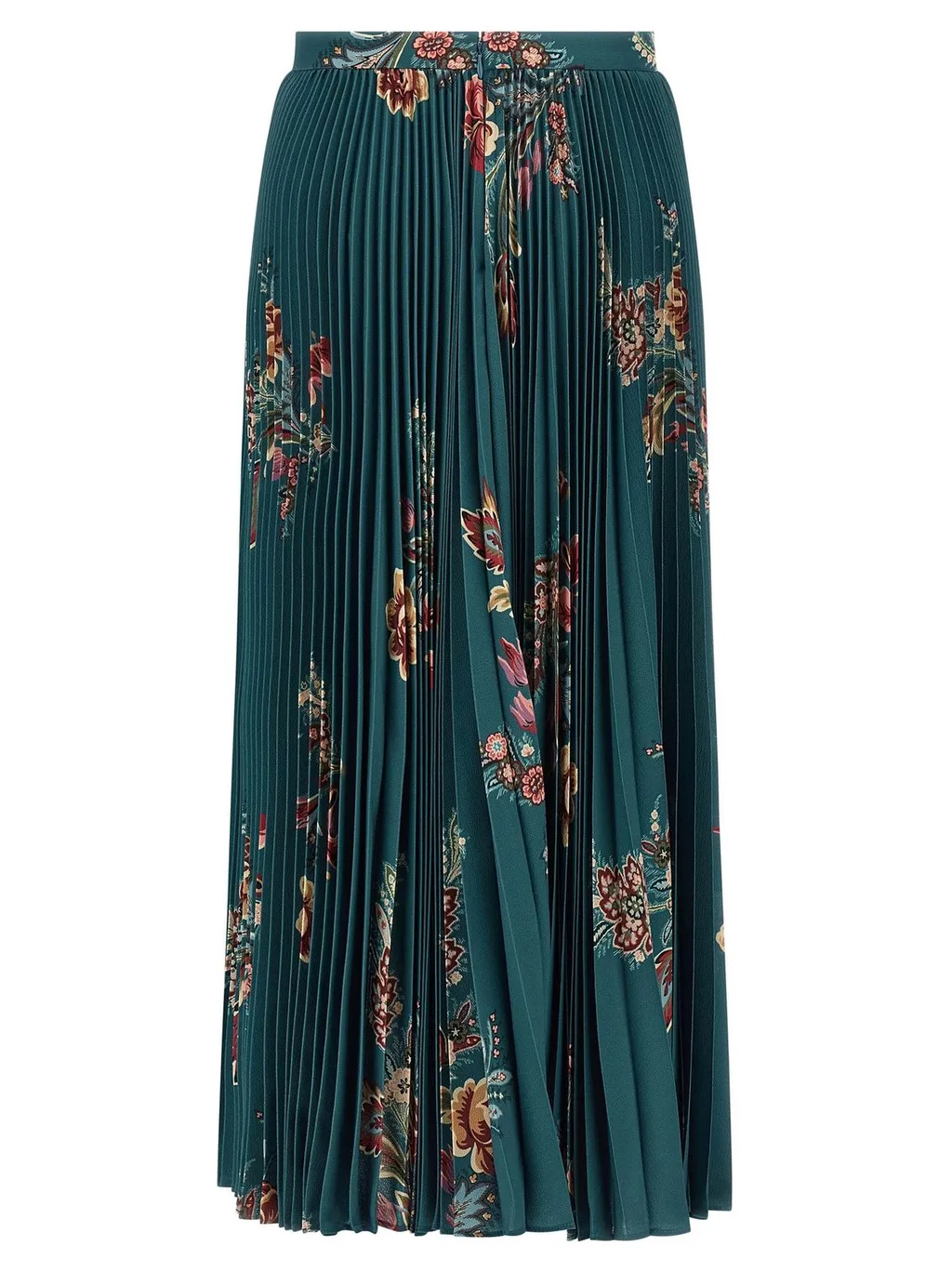 Floral Printed Pleated Midi Skirt
