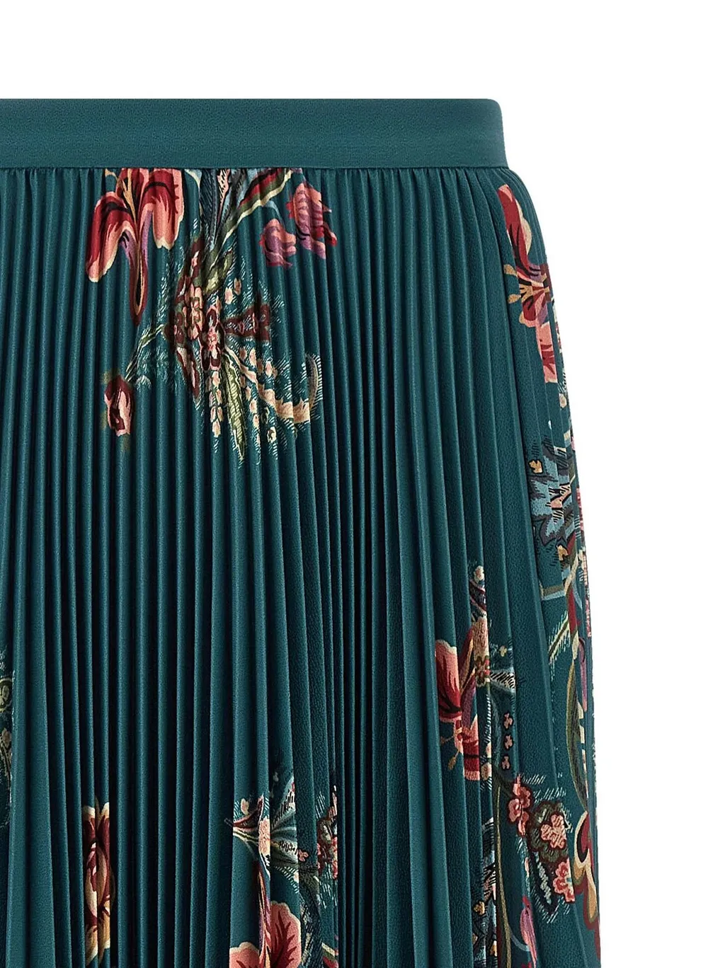 Floral Printed Pleated Midi Skirt