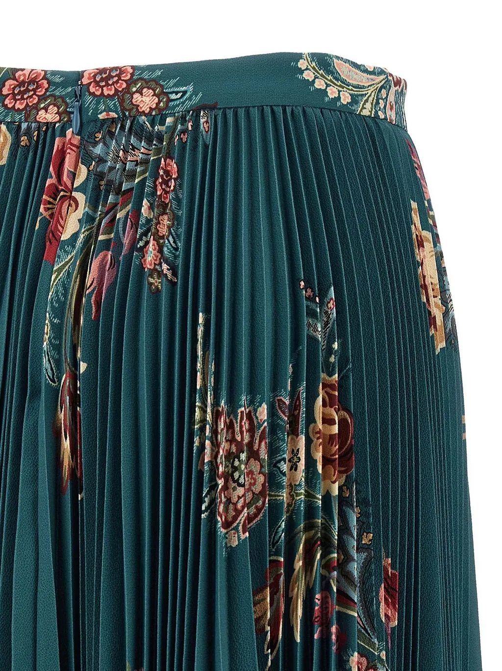 Floral Printed Pleated Midi Skirt