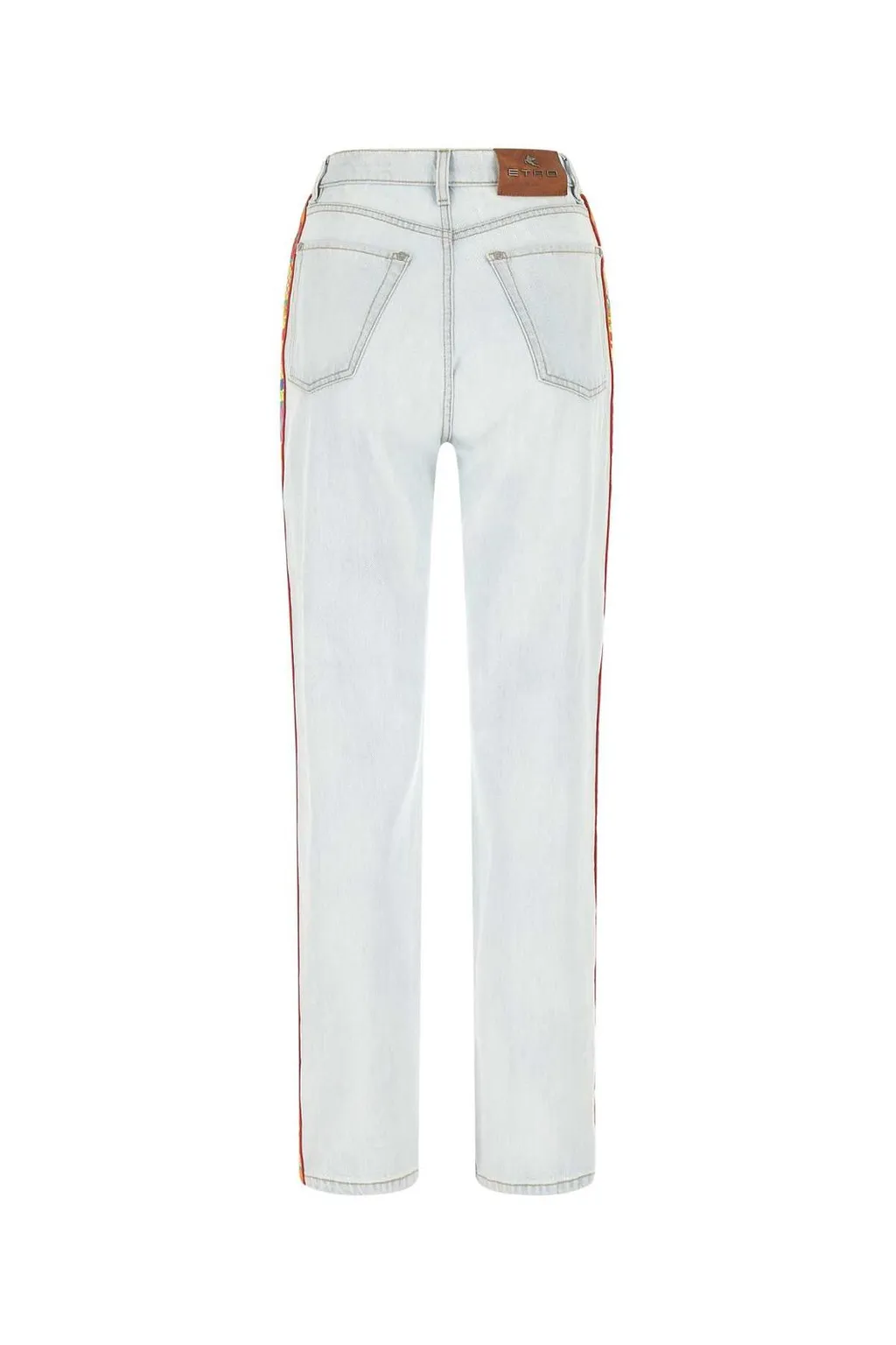 Embroidered Edge Ripped Jeans
