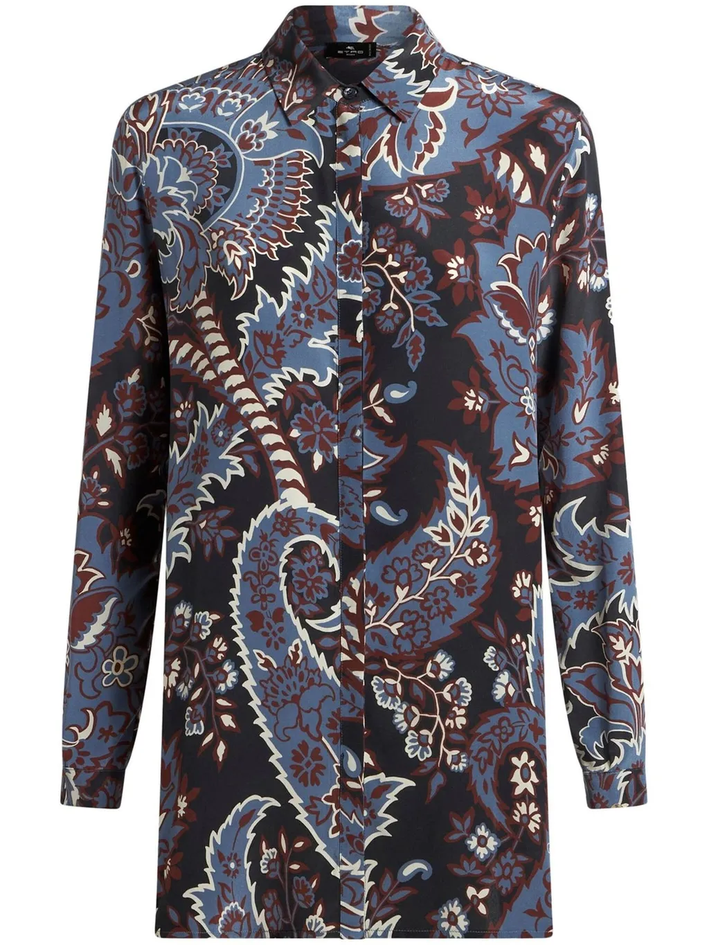 All-Over Printed Straight Hem Shirt