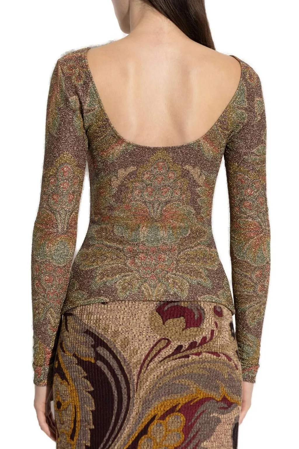 Paisley Glitter Long-Sleeved Top