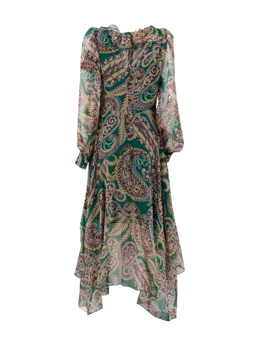 Paisley Motif Plunging V-Neck Dress