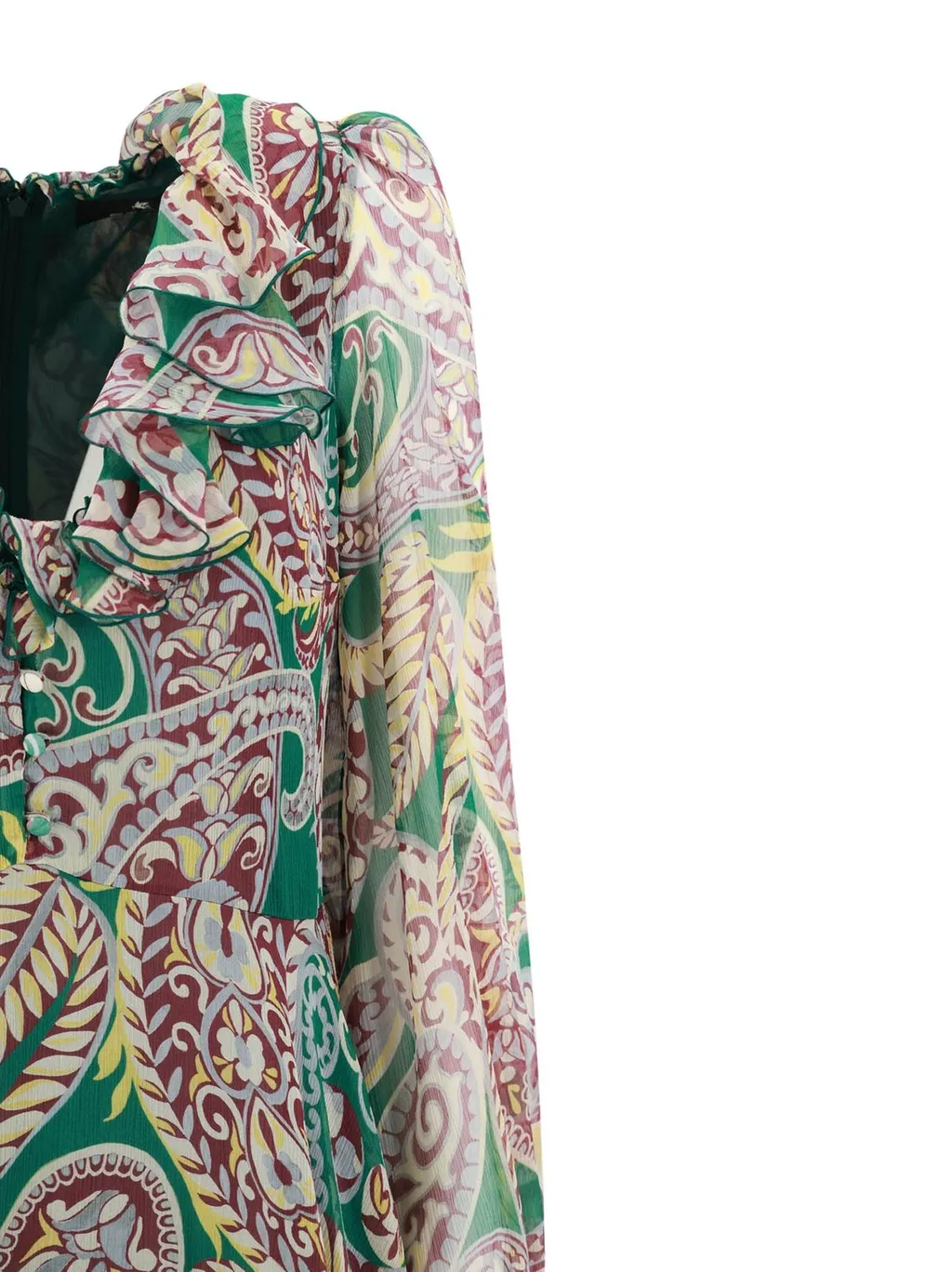 Paisley Motif Plunging V-Neck Dress