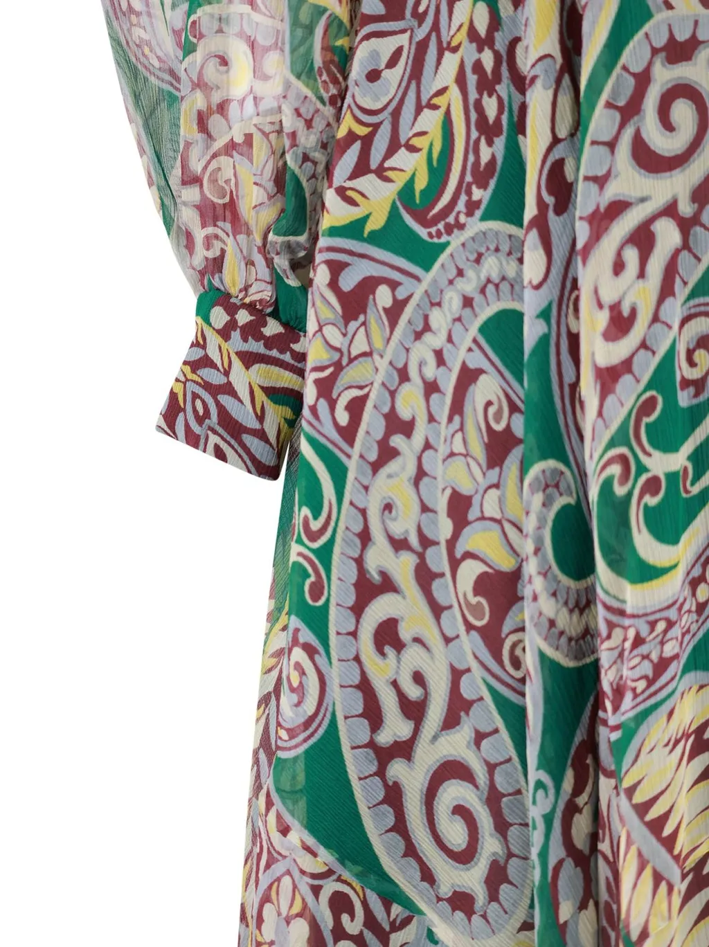 Paisley Motif Plunging V-Neck Dress