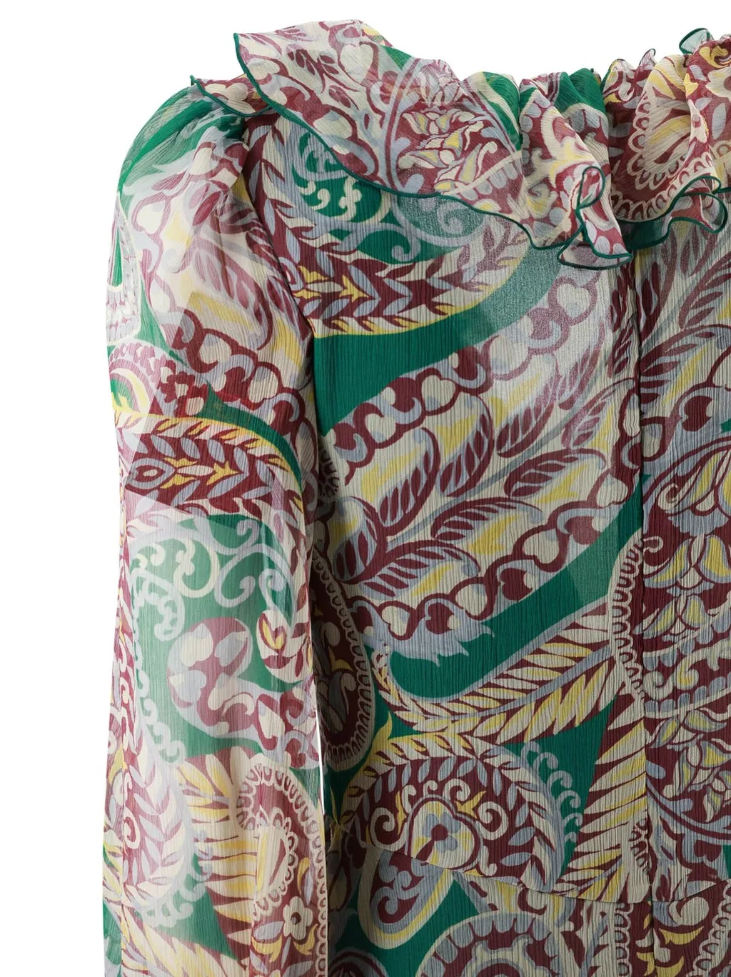 Paisley Motif Plunging V-Neck Dress