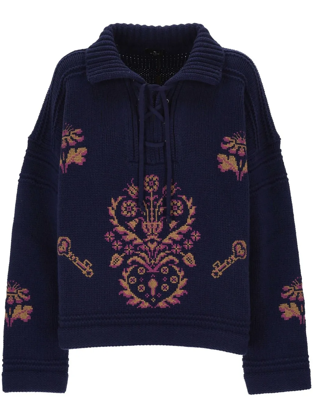 Drawstring High-Neck Jumper