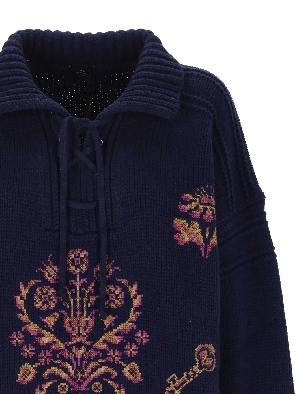 Drawstring High-Neck Jumper