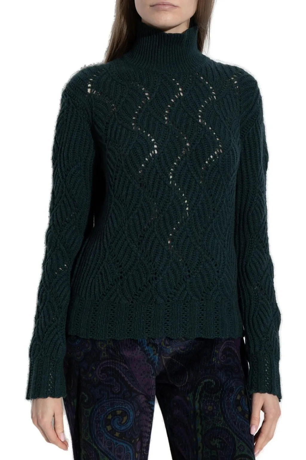 Long Sleeved Turtleneck Knitted Jumper