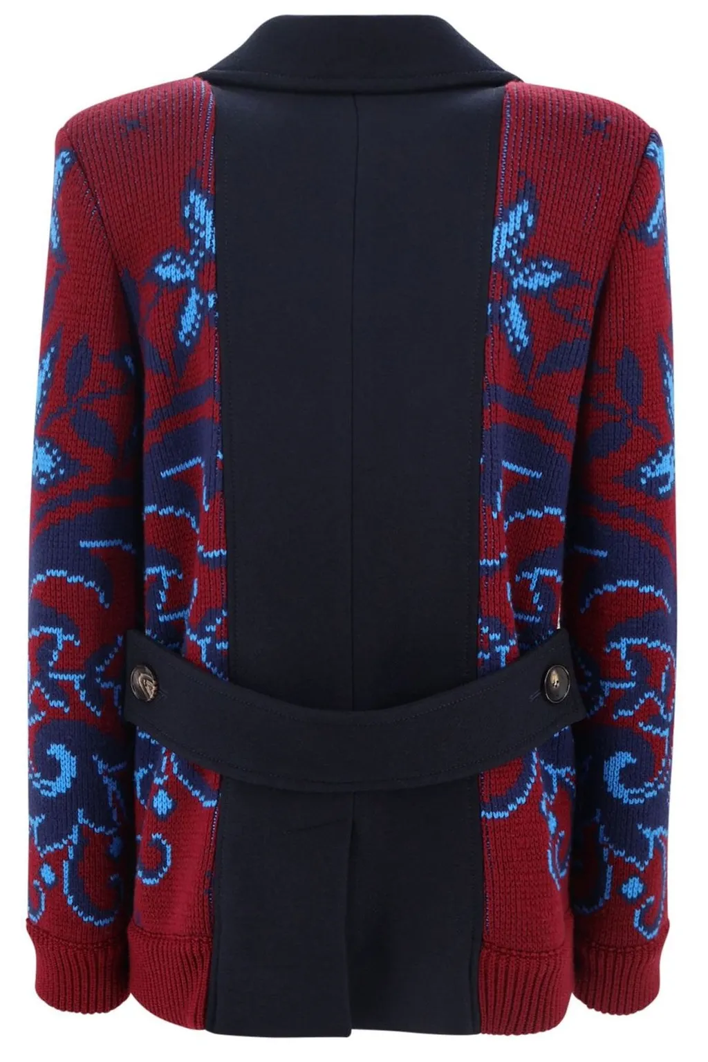 Paisley Intarsia Double-Breasted Jacket