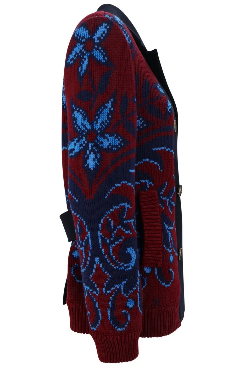 Paisley Intarsia Double-Breasted Jacket