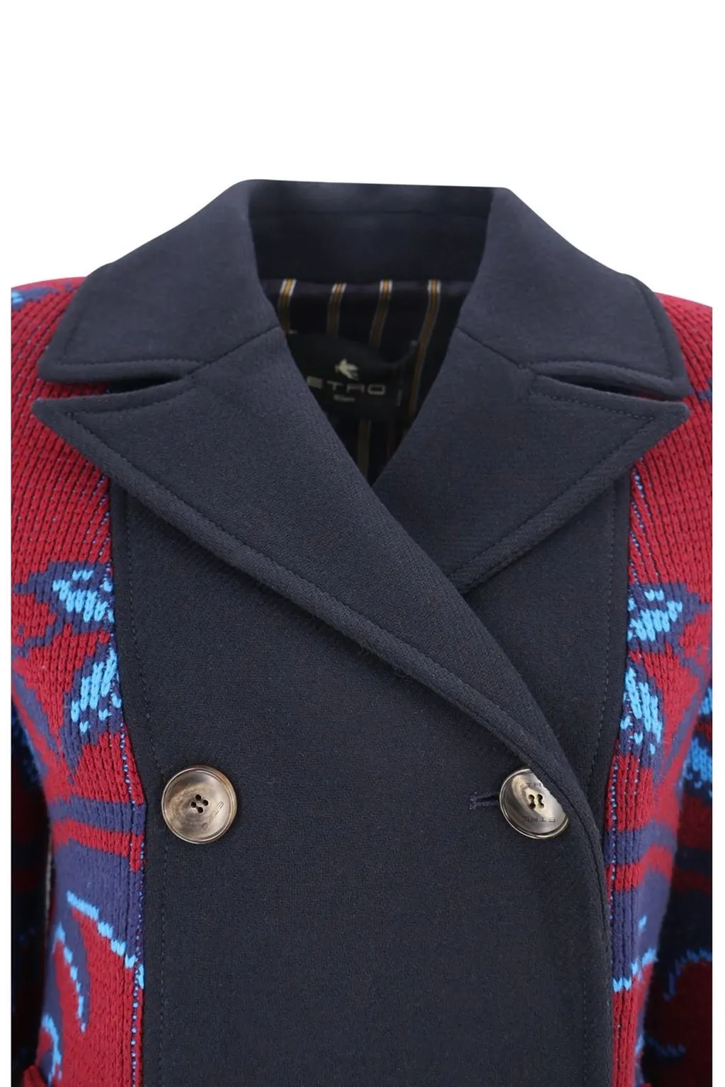 Paisley Intarsia Double-Breasted Jacket