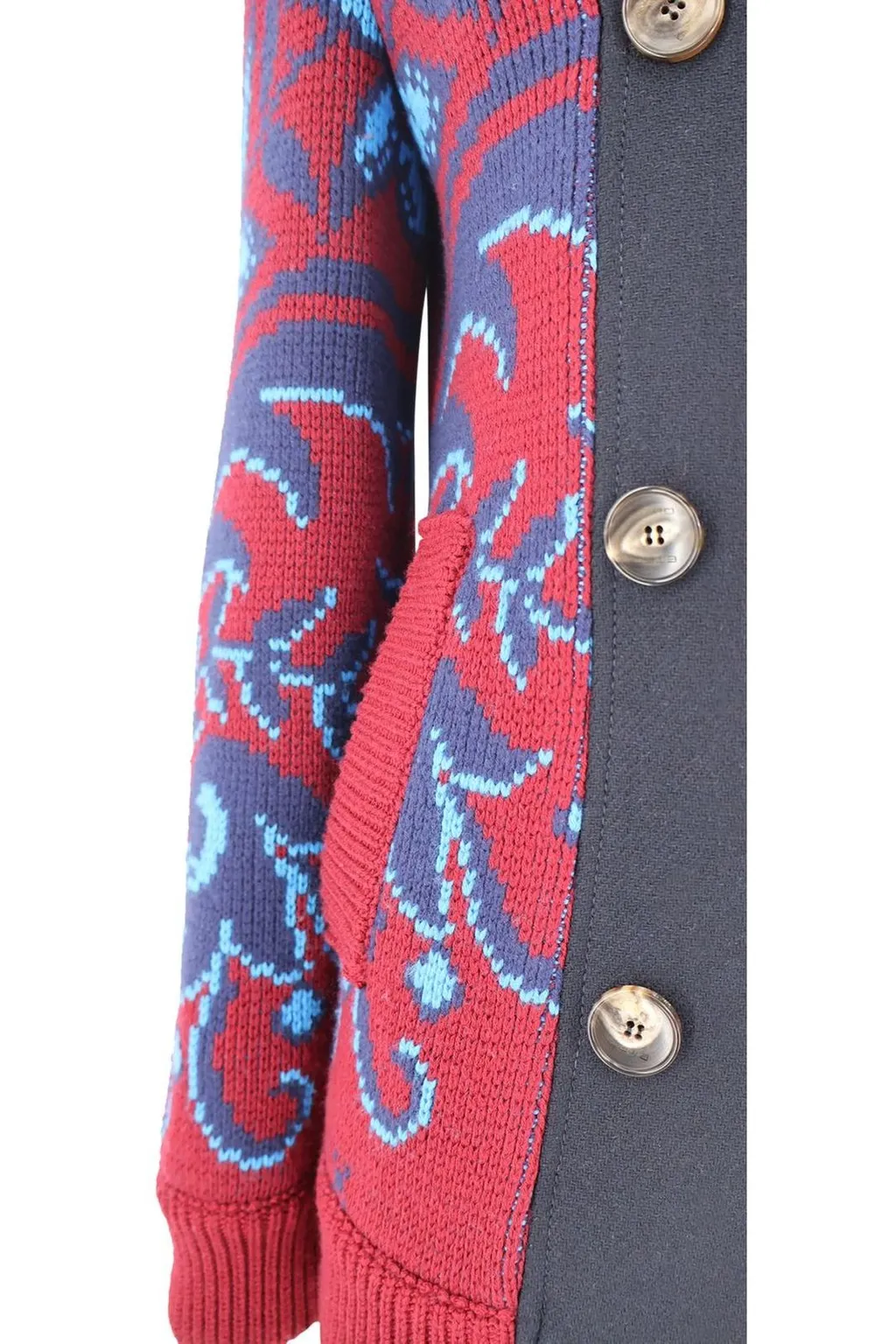 Paisley Intarsia Double-Breasted Jacket