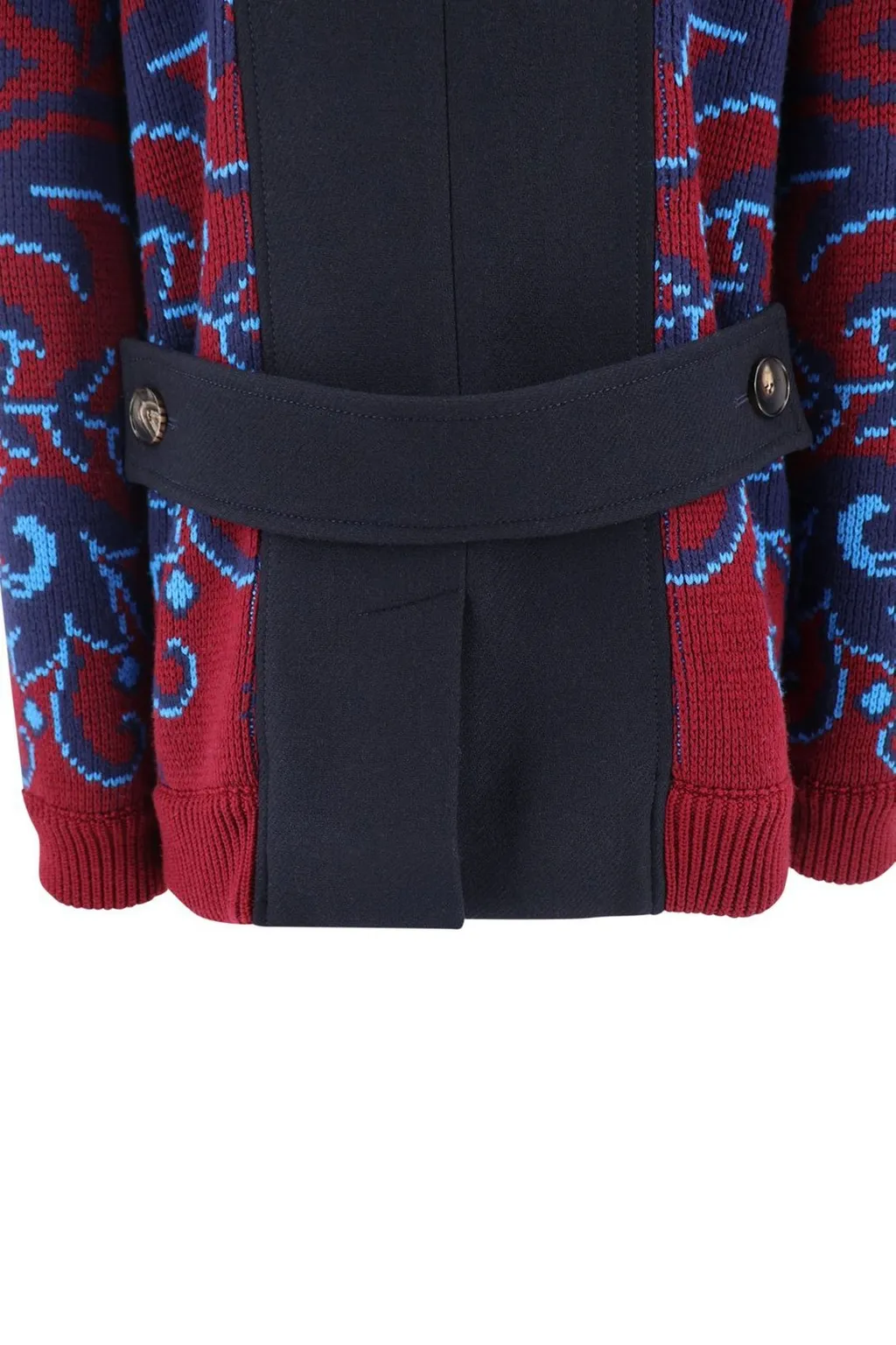 Paisley Intarsia Double-Breasted Jacket