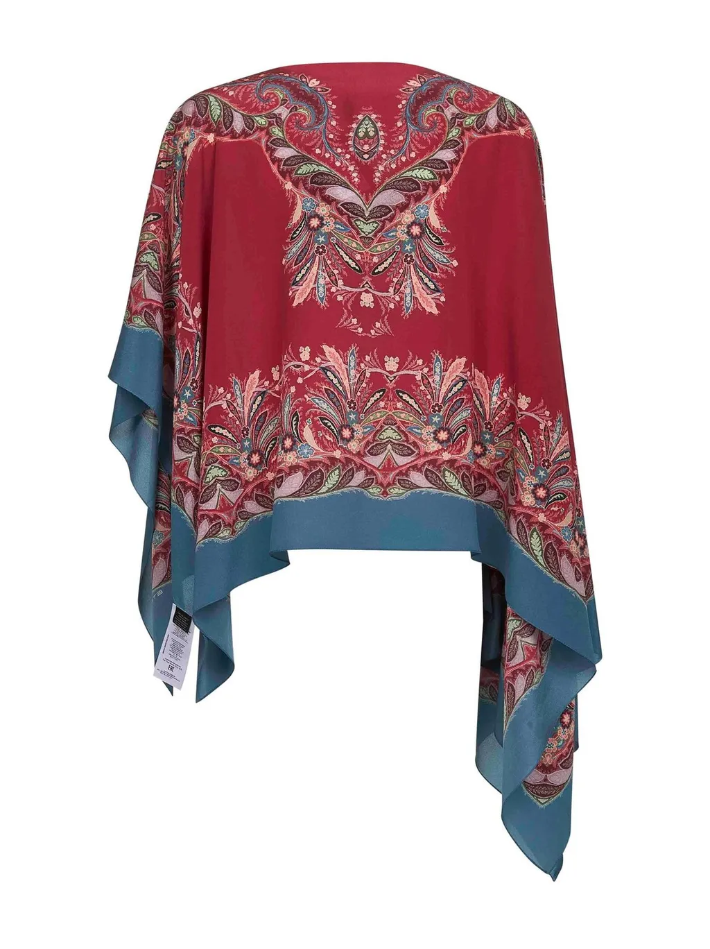 Paisley Print Asymmetric Poncho Top