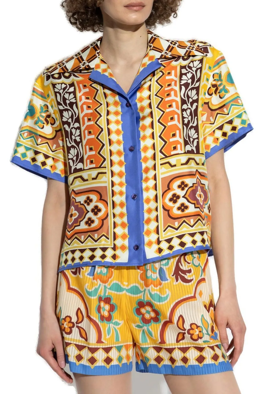 Floral Printed Bowling Shirt