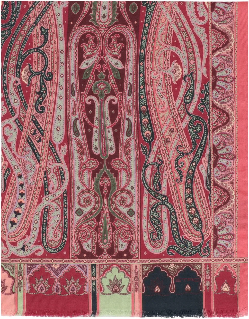 Paisley Printed Frayed-Edge Scarf