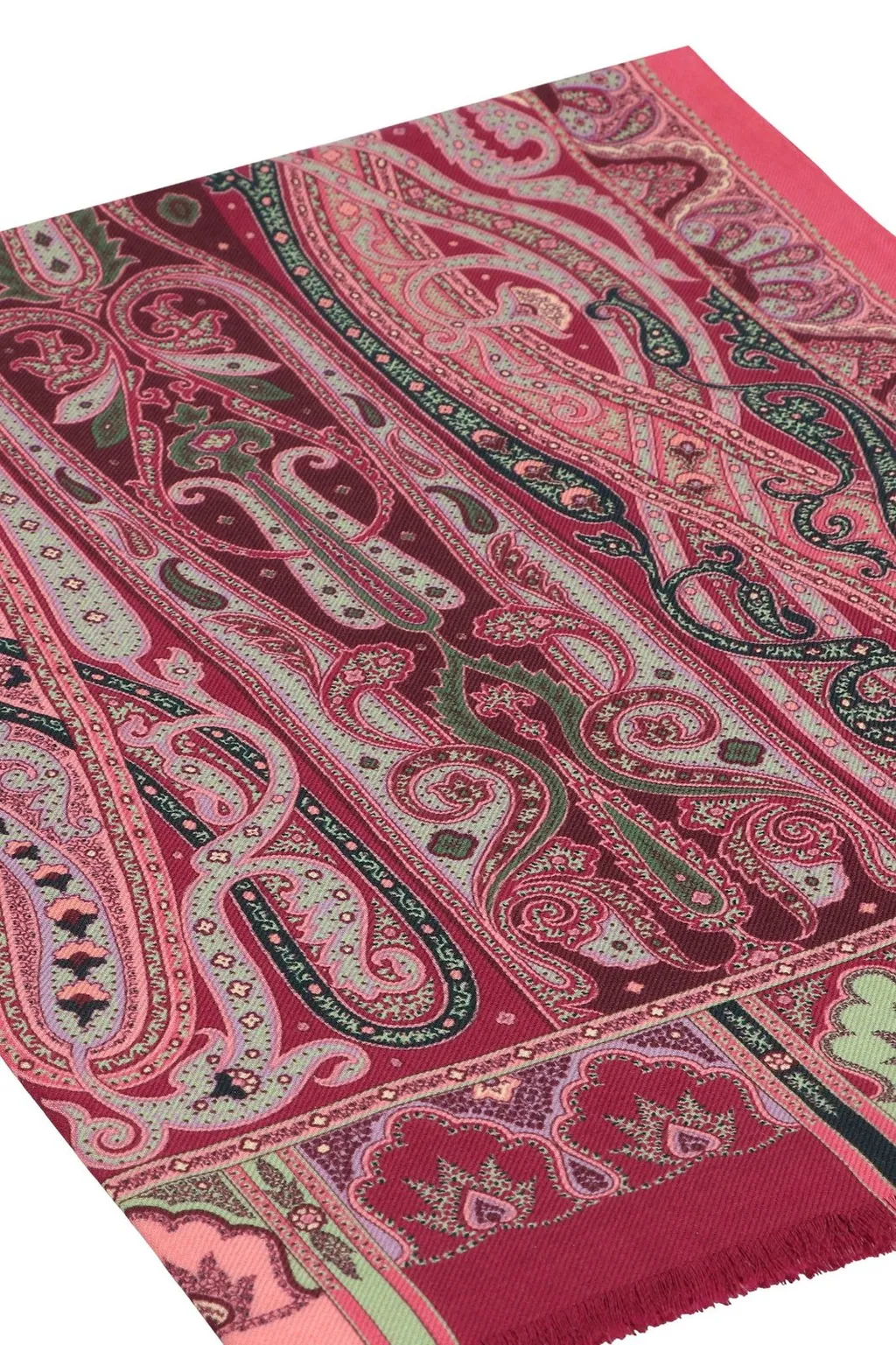 Paisley Printed Frayed-Edge Scarf