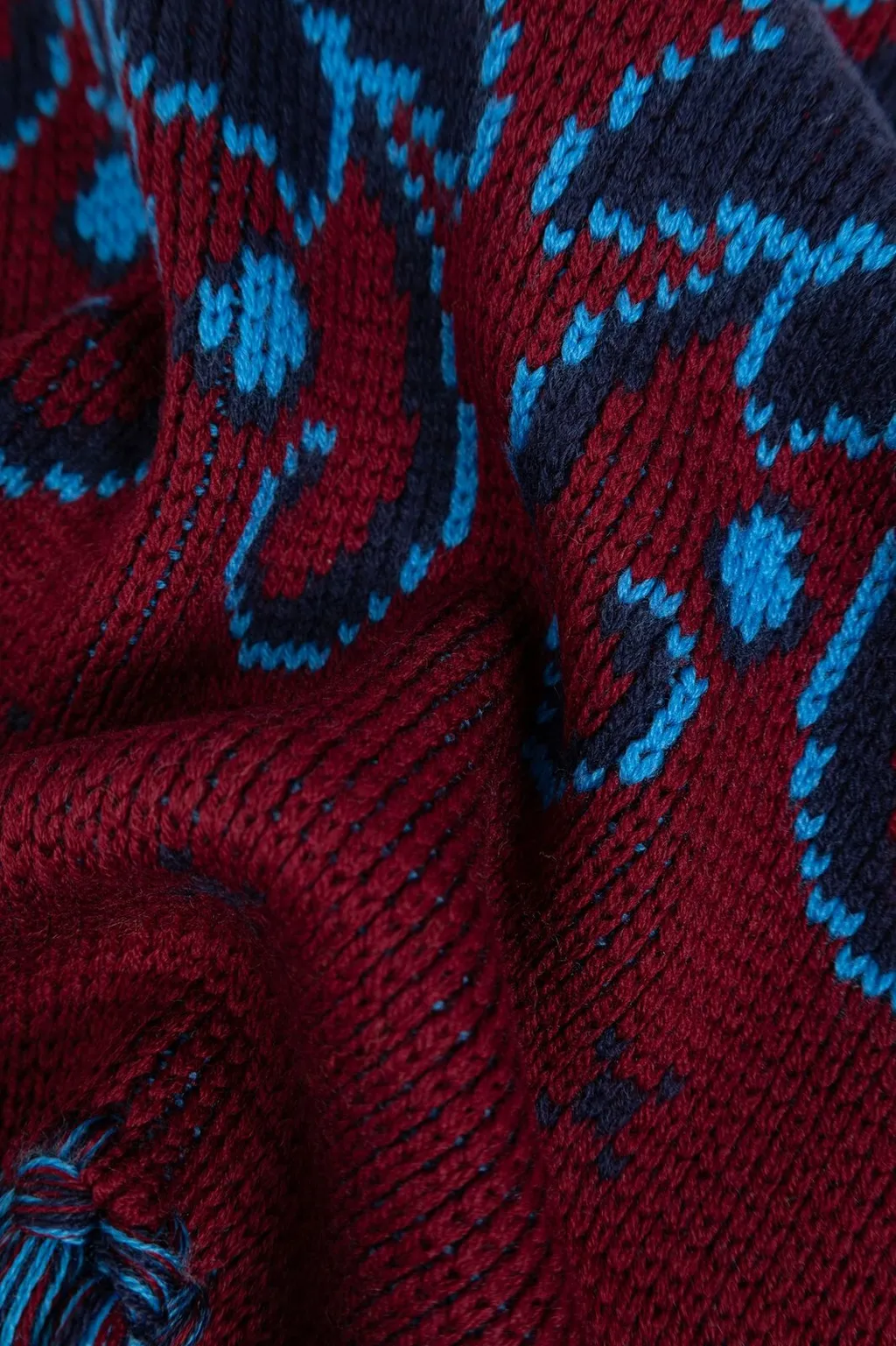 Patterned Fringed Scarf