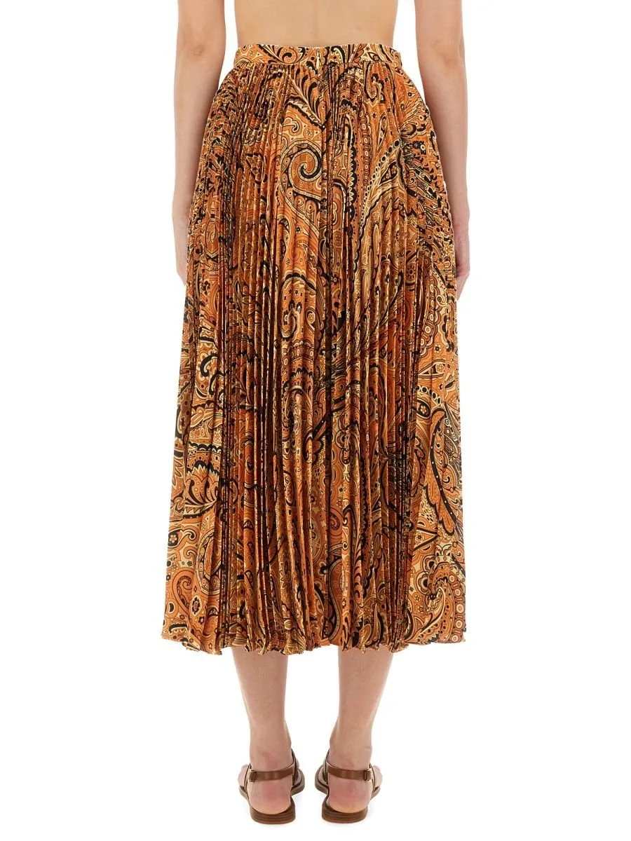 Paisley Printed Midi Skirt