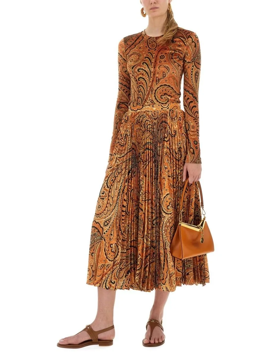 Paisley Printed Midi Skirt