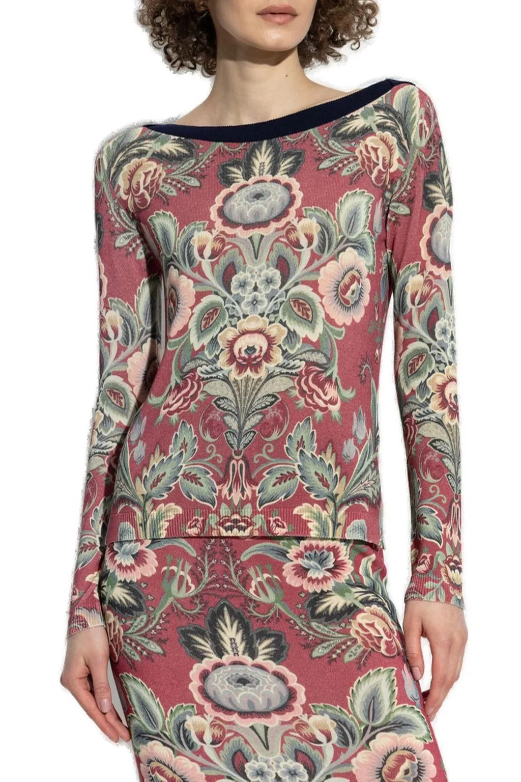 Floral Printed Knitted Jumper